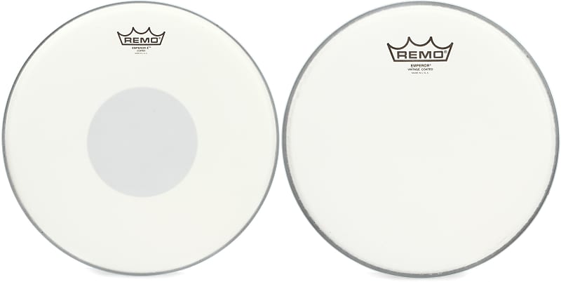 Remo Emperor X Coated Drumhead - 14 inch - with Black Dot  Bundle with Remo Emperor Vintage Coated Drumhead - 10 inch image 1