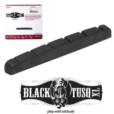 Graphtech Black PT-5010-00 Slotted Tusq XL Nut 44mm Flat Bottom for Stratocaster / Telecaster etc.. image 3