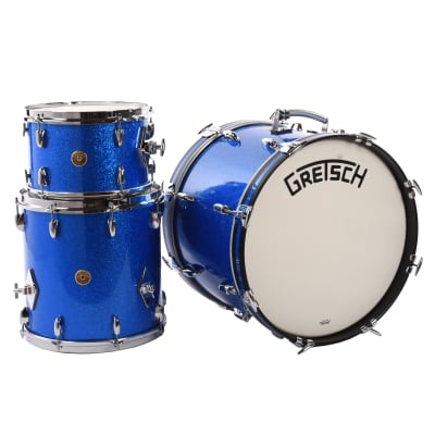 Gretsch Broadkaster 12/14/20 3pc. Drum Kit Blue Sparkle (Vintage Build) image 1