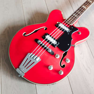 Columbus Hollowbody Bass early 70s Red image 8