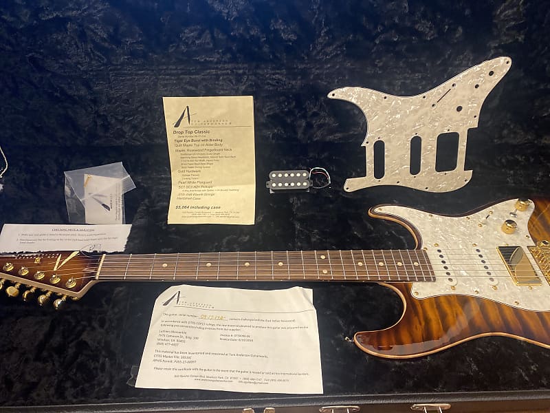 Tom Anderson Drop Top Classic w Gold Hardware 2017 Tiger Eye Tom Anderson Drop Top Classic w Gold Hardware 2017 Tiger Eye