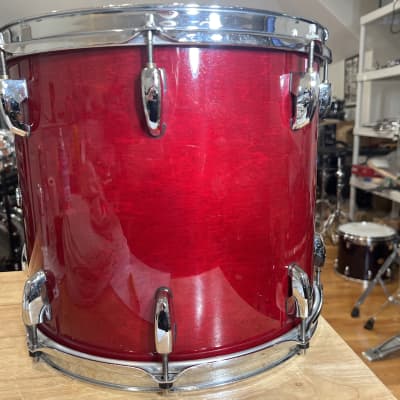 Pearl Master 14”x12” rack Tom ( floor Tom ) 90s  - Red lacquer paint image 5