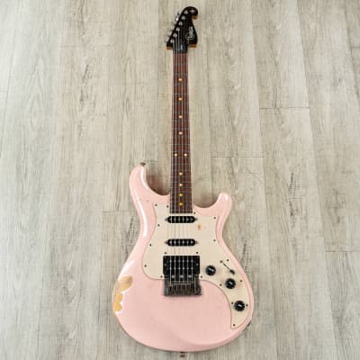 Knaggs Chesapeake Severn Trem HSS Guitar, Aged Shell Pink, Rosewood Fretboard image 3