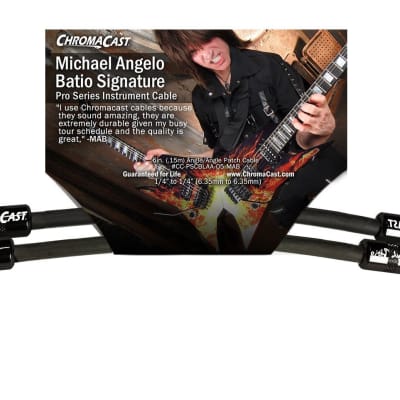 ChromaCast Pro Series 6" Michael Angelo Batio Signature Angle-Angle Instrument Patch Cable, 2 Pack image 2
