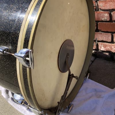 Ultra-rare Gretsch Bass Drum  Anniversary Black Sparkle 1958  22” image 19