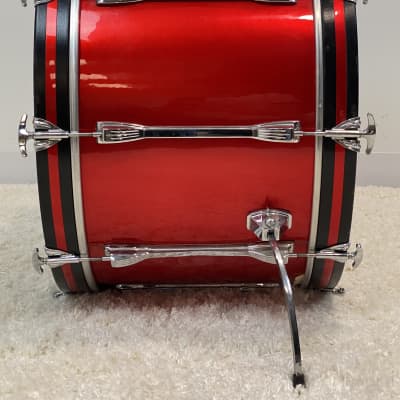 Ludwig 70s Mach 4 drum set 13/16/24/5x14 Supra and canister throne. Red Silk image 7