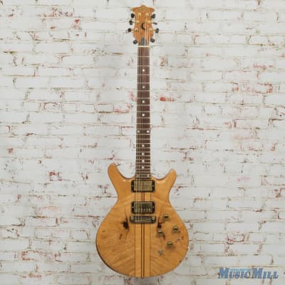1982 Moonstone Eclipse Natural Burl Double Cut Electric Guitar (USED) image 2