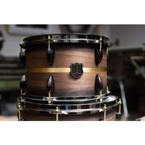 T Berger Drums Mahogany/Walnut/Brass Drum Set - 22x16 / 10x7 / 16x16 image 4