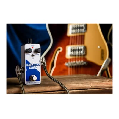 Electro Harmonix Slap-Back Echo Analog Delay Reissue Guitar Pedal with 9V Power Supply, Blend Knob and Time Switches with 45, 65, and 100 ms Delay Setting (Silver) image 5
