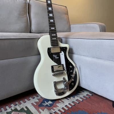 Eastwood Airline Twin Tone DLX Bigsby - White for sale