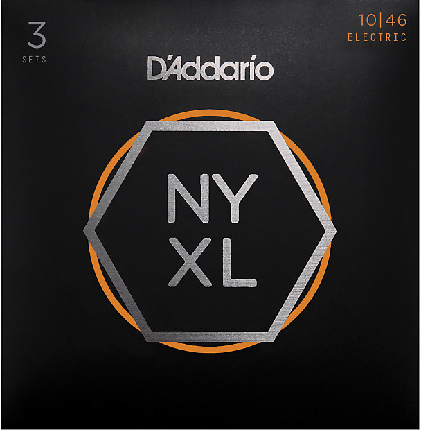D'Addario NYXL1046-3P Nickel Wound Electric Guitar Strings, Regular Light, 10-46, 3 Sets image 1