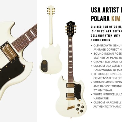 Guild USA Artist Edition S-100 Polara Kim Thayil 2023 - White image 3