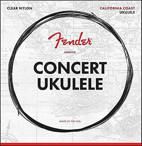 Fender 90C California Coast Clear Nylon 4-String Concert Ukulele Strings image 1
