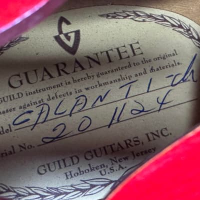 Galanti (Guild) Hollowbody Electric Guitar c1969 Red Burst w/Chip Case #201124 image 18
