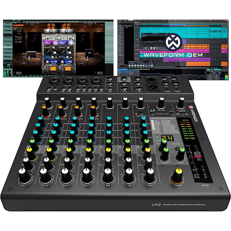 Harbinger LX12 12-Channel Analog Mixer With Bluetooth, FX and | Reverb