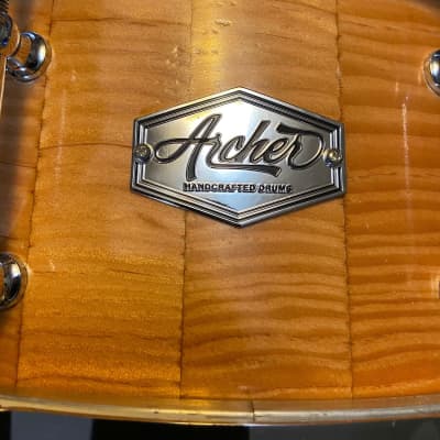 Archer 5.5x14 Stave Snare Drum - 30 piece - Curly Maple - 10 Lug - Custom 2020 image 7