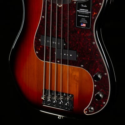 Fender American Professional II Precision Bass V 3-Color Sunburst Rosewood Bass Guitar-US210038102-9.99 lbs image 14