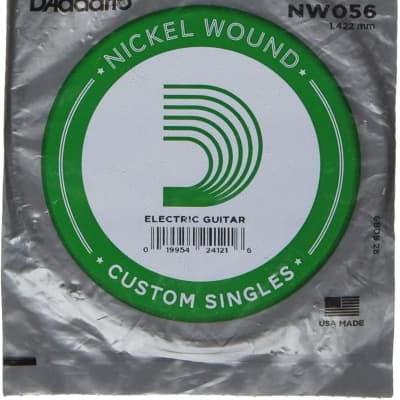 D'Addario NW056 Nickel Wound Single String Electric Guitar image 1