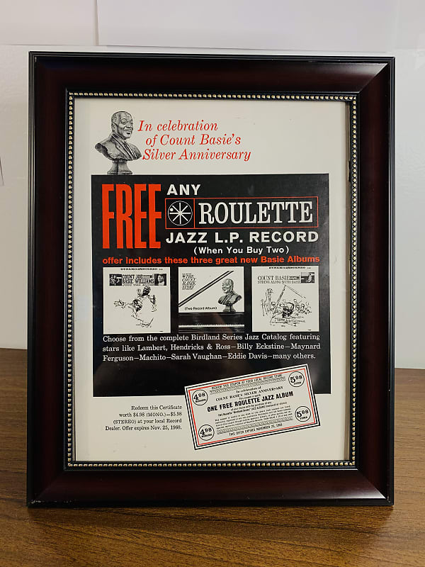 Original Color 1960 Roulette Records Promotional Ad Feat. Reverb