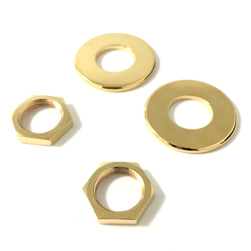 Schaller Strap Lock Nuts & Washers Gold AP6691002 Reverb