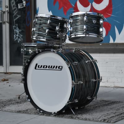 Vintage Ludwig Standard S-330 Drum kit 1970s in Blue Strata - 12, 13, 16, 22 image 5