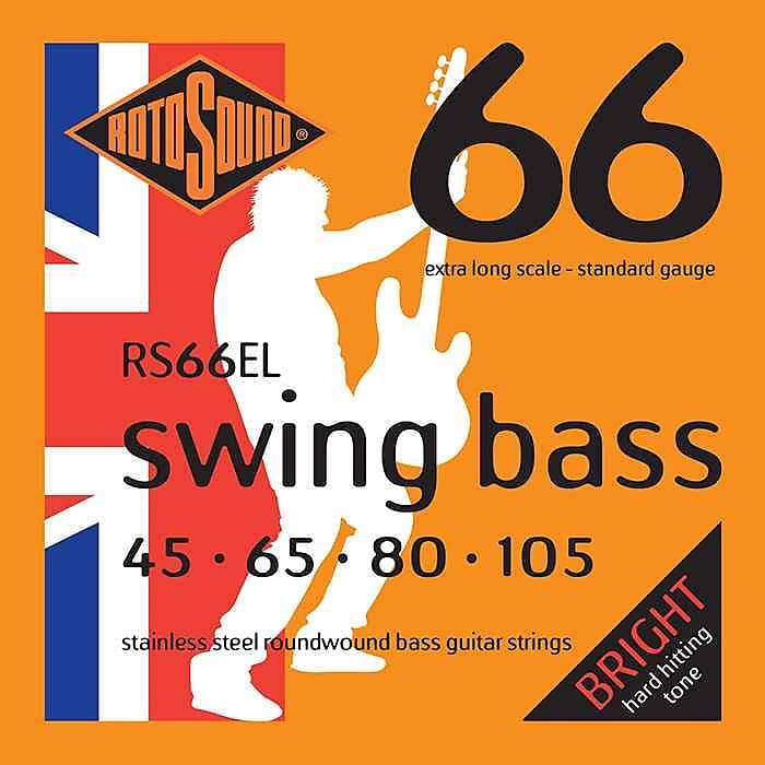 Rotosound RS66EL Swing Bass 66 Stainless Steel Bass Guitar Strings, Extra Long Scale (45-105) image 1