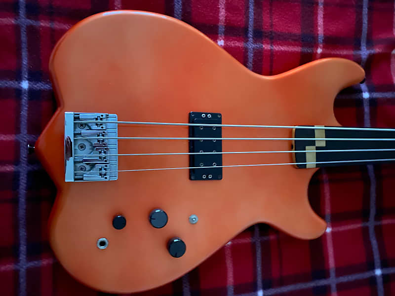 Wilkes  Percussive Fretless Bass 1982 Custom 1982 Metallic Orange image 1
