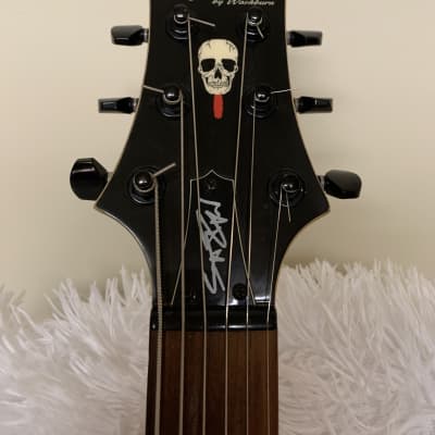 Lyon by Washburn Scott Ian Signature Guitar Black with Pinstripe image 4