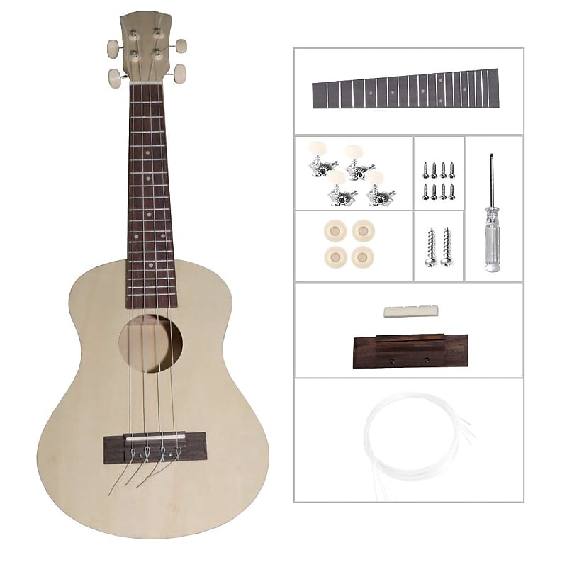 21 Inch Ukulele Diy Kit Hawaii Guitar Handwork Support Painting Children  Toy Assembly For Amateur Kids (21 Inches)