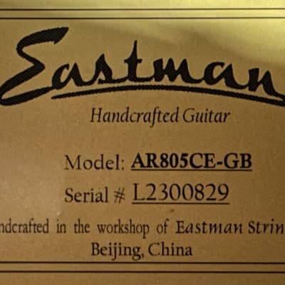 Eastman AR805CE-GB Archtop Electric in Goldburst w/ Case, Setup #0829 image 8
