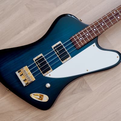 Burny ZB-85 Norio Toshiro Signature T-Bird Bass Guitar Blue