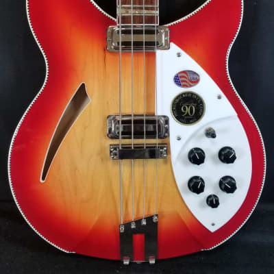 Rickenbacker Limited Edition 4005XC 90th Anniversary Hollowbody Electric Bass Guitar, Amber FireGlo, w/HSC for sale