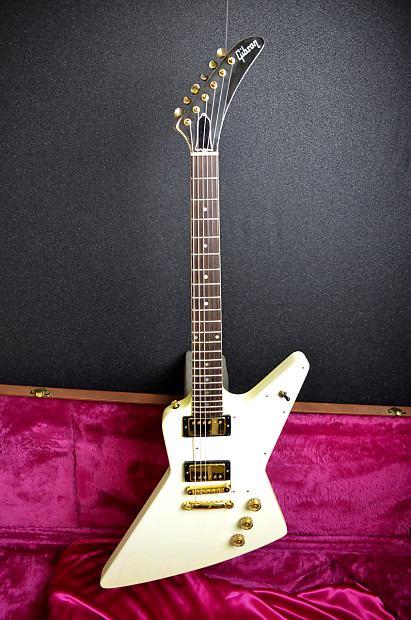 Gibson explorer white and best sale gold
