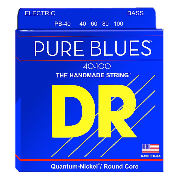 DR PB-40 Pure Blues Bass Strings - Light (40-100) image 1