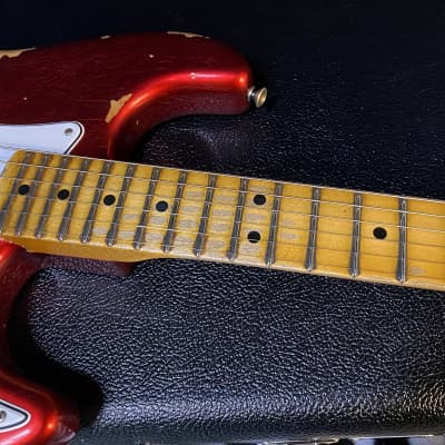 2023 Fender Custom Shop 69 Heavy Relic Stratocaster - Handwound PU's - Authorized Dealer - Aged Candy Apple Red - Only 7.5 lbs - Owned by Frank Hannon of Tesla image 7