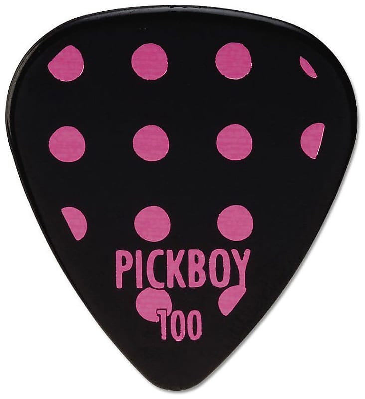 Pickboy Pink Dots on Black Celltex Guitar/Bass Picks 0.75mm (10pk) image 1