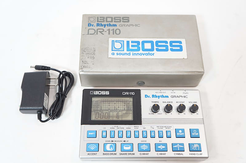 BOSS DR-110 Dr. Rhythm Graphic Analog Drum Machine w/ 100-240V PSU 