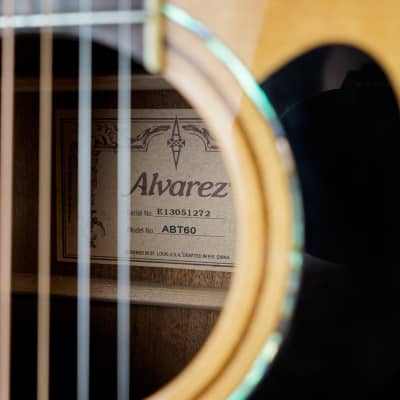 Alvarez ABT60E Baritone Acoustic Electric Guitar 2013 Natural w/ Hard Case image 14