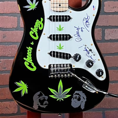 Custom Fender Squier Cheech & Chong Autographed Stratocaster image 2