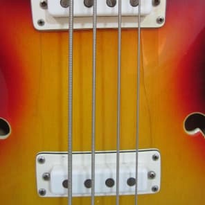 Vintage 1966 Vox Cougar V214 Bass Guitar Sunburst Very Clean No Case image 2