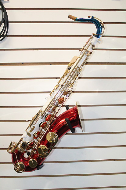 Blue tenor saxophone top