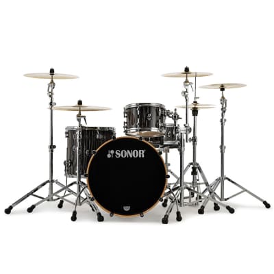 Sonor ProLite 22" Ebony White Stripes 3 Pcs. Shell Set image 2
