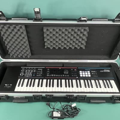 Roland Juno DS61 Synthesizer + Roadrunner Case with wheels