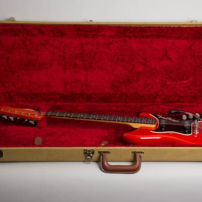 Burns  Ampeg Nu-Sonic Solid Body Electric Guitar (1964), ser. #8285, hard shell case. image 10