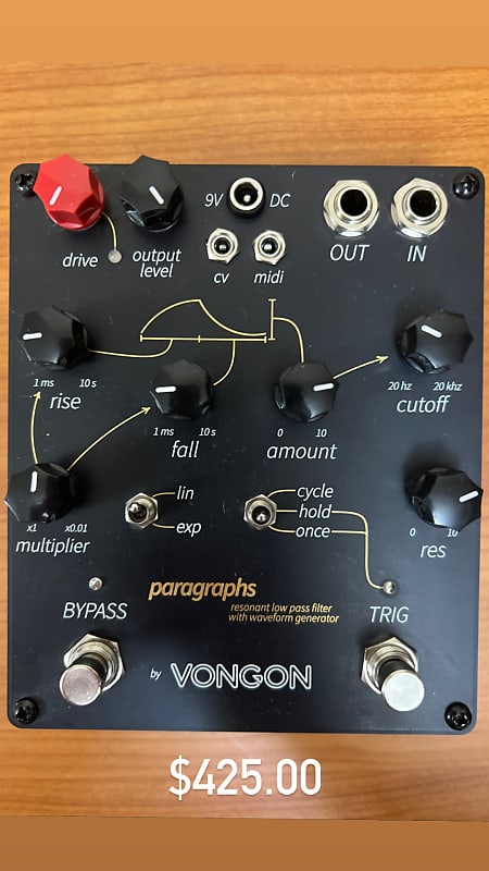 Vongon Paragraphs (analog four-pole resonant low pass filter) | Reverb