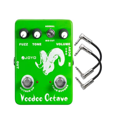 Joyo JF-12 Voodoo Octave Divider and Fuzz Guitar Effects Pedal with Patch Cables for sale