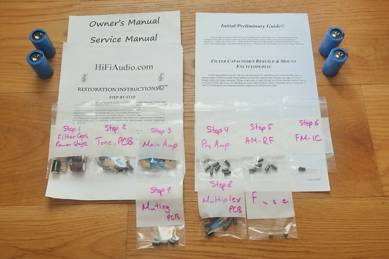 Harman Kardon 630 restoration kit filter capacitor repair rebuild fix  			