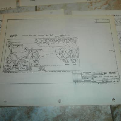 Vintage Early 1970's Fender Bassman Replacement Parts List and Schematic! Original Case Candy! image 8