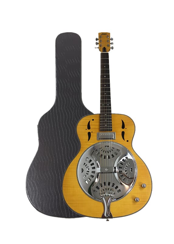 Haze SDG727EQ Roundneck Resonator Guitar, Flame Maple, 1xH Pickups + Free  Gig Bag - w/Black Hard Case