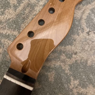 Roasted Maple Guitar Neck, Fits Tele, 9.5" radius, Bone Nut,  Gloss Finish image 1